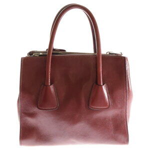 Prada RED Red Plate Leather Shoulder Bag Triangle